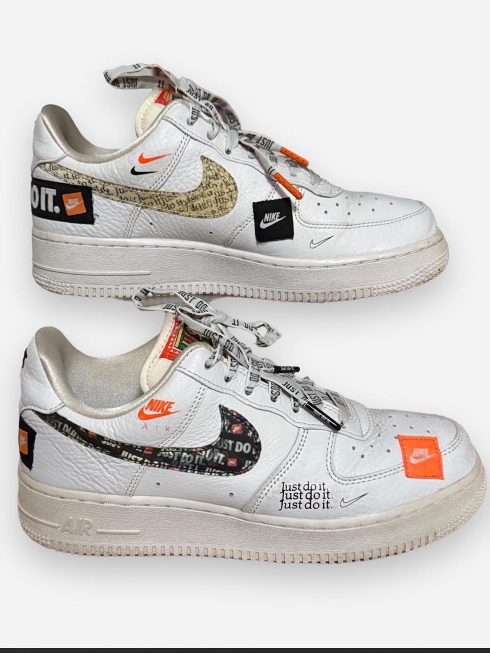 Nike Air Force 1 ’07 Premium “Just Do It” Pack in White/Black/Total Orange